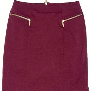Wine Colored Ponte Skirt